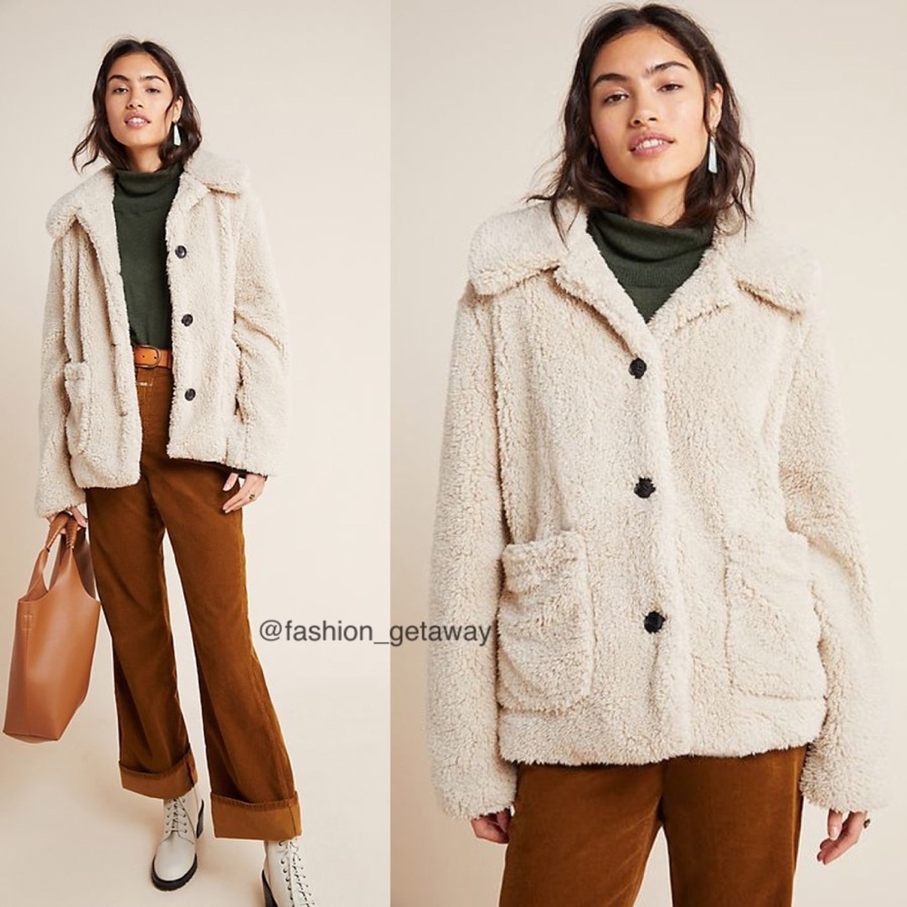 NWT Anthropologie Raquel Teddy Coat - Picture 1 of 6